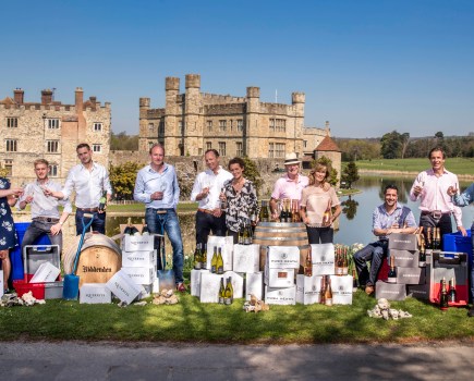 Wine of england group outside leeds castle